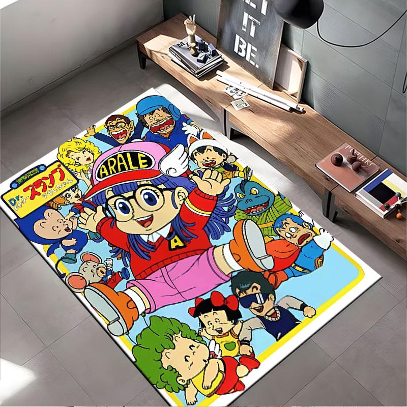 Colorful Dr. Slump Cartoon Design suitable as a non-slip mat for the living room or bedroom sofa