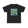 Unisex Adult T Shirt Mid Century Modern Abstract Ducks Pond