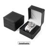 Men's Rounded Corner PU Leather Watch Box - Stylish Flip-Top Design for Storage and Packaging