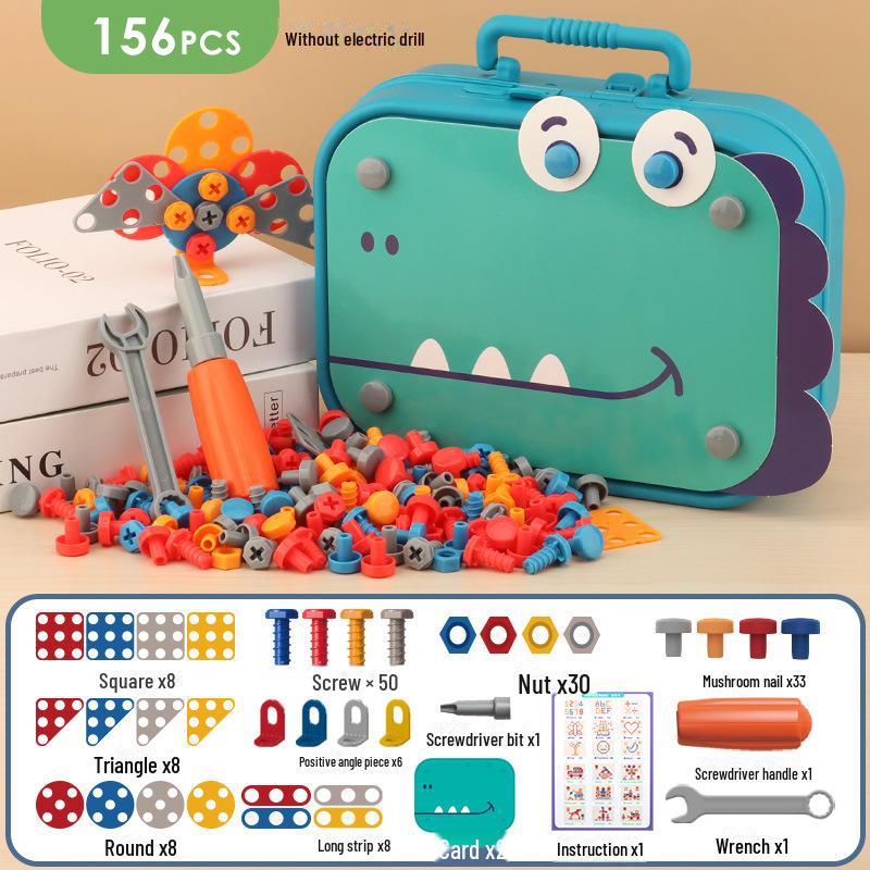 Children's Educational Screw Assembly Toy: Electric Drill & Tool Box for Boys