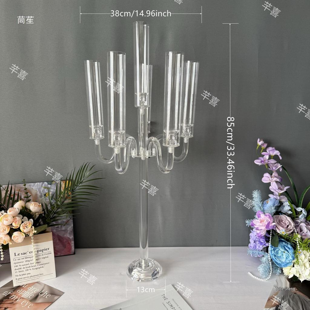 Transparent Acrylic Candle Holder for Birthdays, Weddings, and Banquet Decorations