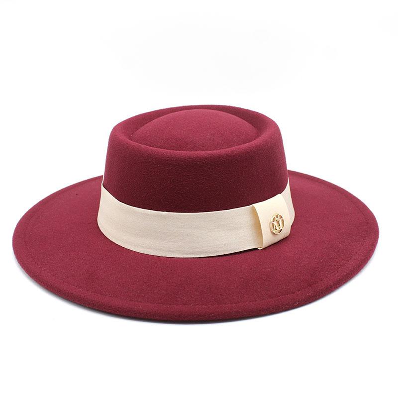Hat Women'S Season Versatile Wool British Vintage French Celebrity Winter Felt Hat Hepburn Jazz Top Hat