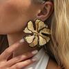 Ingemark Exaggeration Metal Big Flower Stud Earrings for Women Vintage Trendy Gold Color Piercing Earring 2026 New Jewelry Gifts