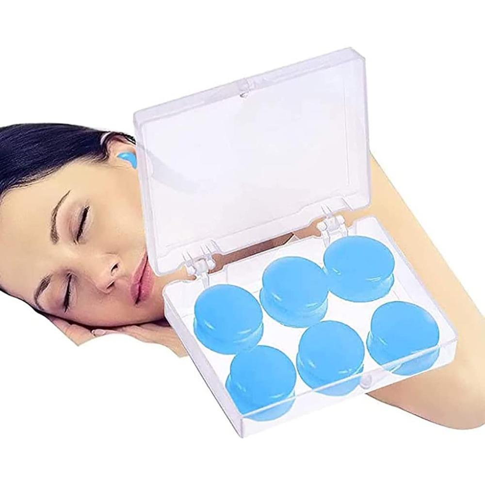 Sleep Earplugs Silicone Earplugs Sleep Earplugs with High Decibel Noise Protection Waterproof Earplugs for Cancelling Noise 3 Pairs 3-pair