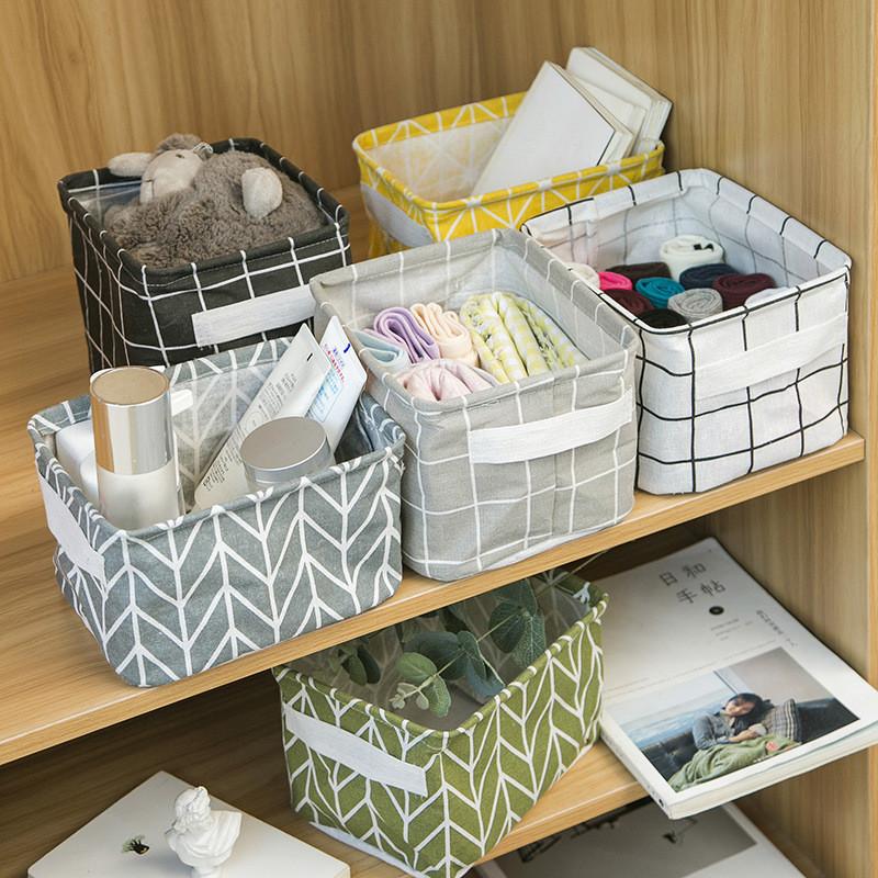 Cotton Linen Foldable Storage Basket With Waterresistant Fabric For Home Office And Closet Organization