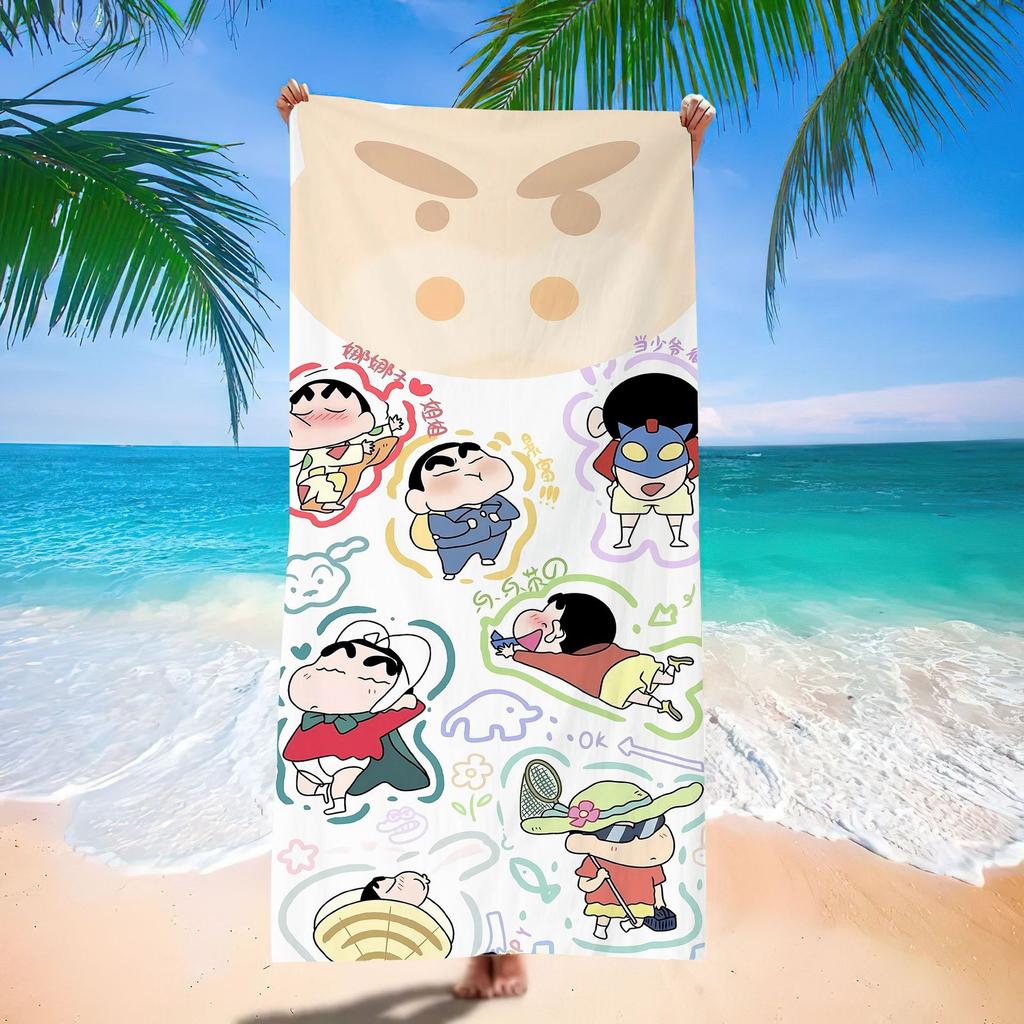 Extra Large Kids Quick Dry Bath Towel Cartoon Character Digital Print Double Sided Flannel Microfiber Beach Towel