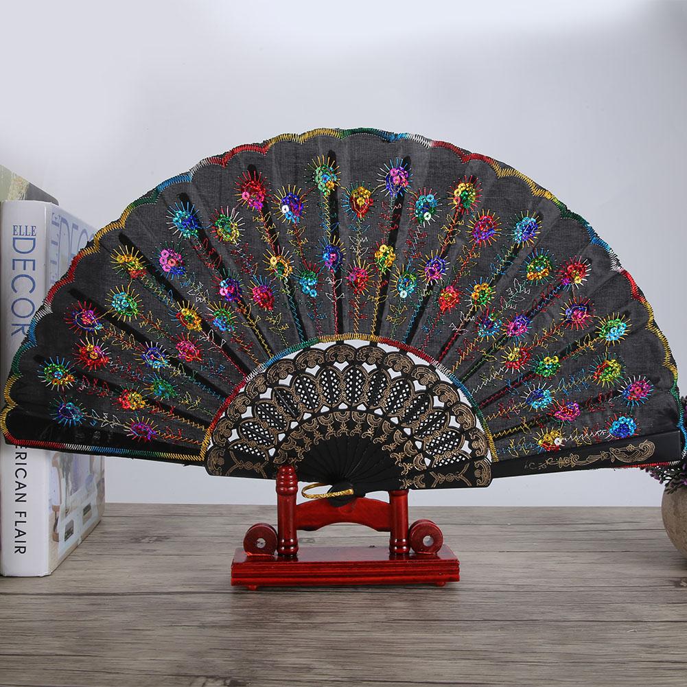 

Chinese Fan Decorative Stand Handy Fan Display Holder Bamboo Folding Fan Stand(Dull Red)