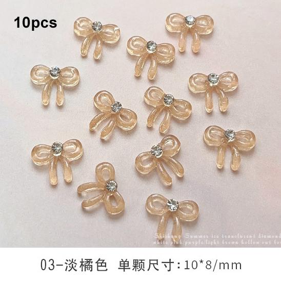 Mixed Cute Mini Colorful Resin Line Bowknot Bow Tie Ribbon Nail Art Decorations DIY Manicure Rhinestones Accessories