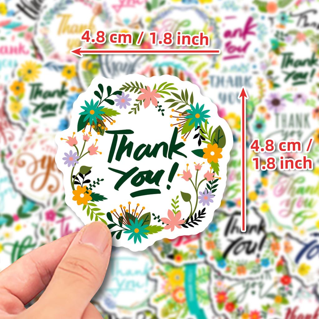 50 Thank You Stickers, English Stickers, Sealing Stickers, Baking Gifts, Holiday Stickers, Thank You.