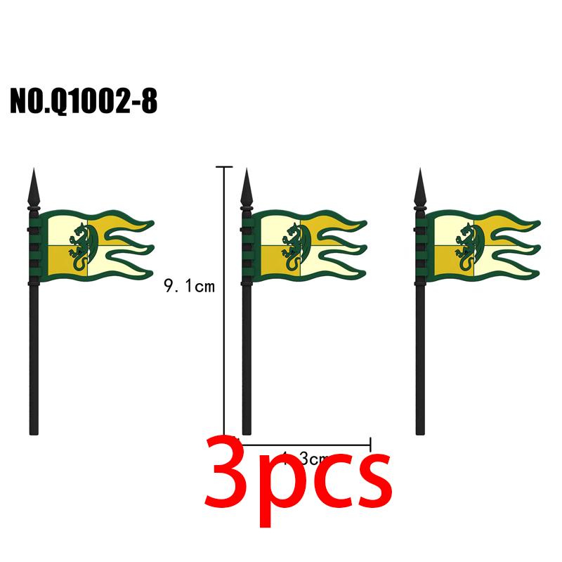 Mittelalterliche Militärburg Ritter Bausteine Reitpferd Wolf Bär Elefant Tier Weste Waffe Fahne Sattel Spielzeug Ziegelstein Geschenk A06