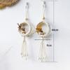 1/2pcs Bohemian Hand-Woven Cotton Rope Hanging Basket Macrame Wall Decor for Bedroom Living Room Dried Flower Wall Decor