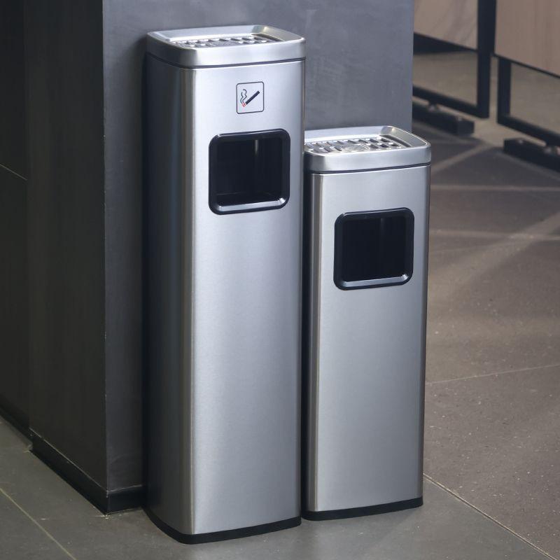 Corridor Aisle Ashtray Cigarette Butt Collector Hotel Lobby Stainless Steel Vertical Elevator Entrance Trash Can