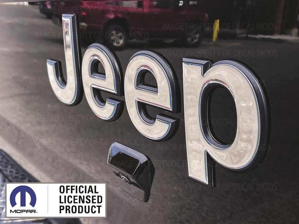 Decal Mods 3D Raised Jeep Tailgate Overlay Jeep Wrangler & Gladiator JL/JT Rubicon (2018-2024) Mirror Chrome | FK3Q4