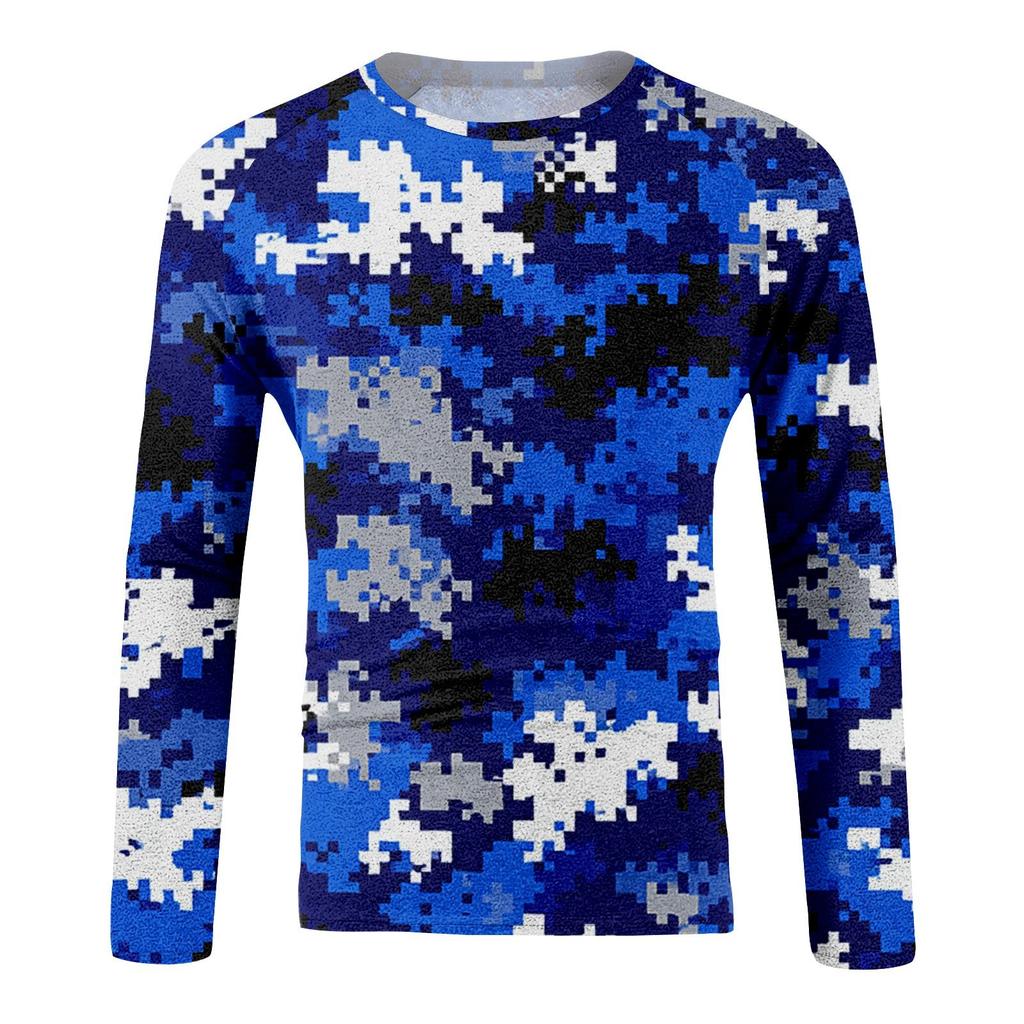 Camouflage Style Printed Raglan Sleeves Men's Short Sleeved Top