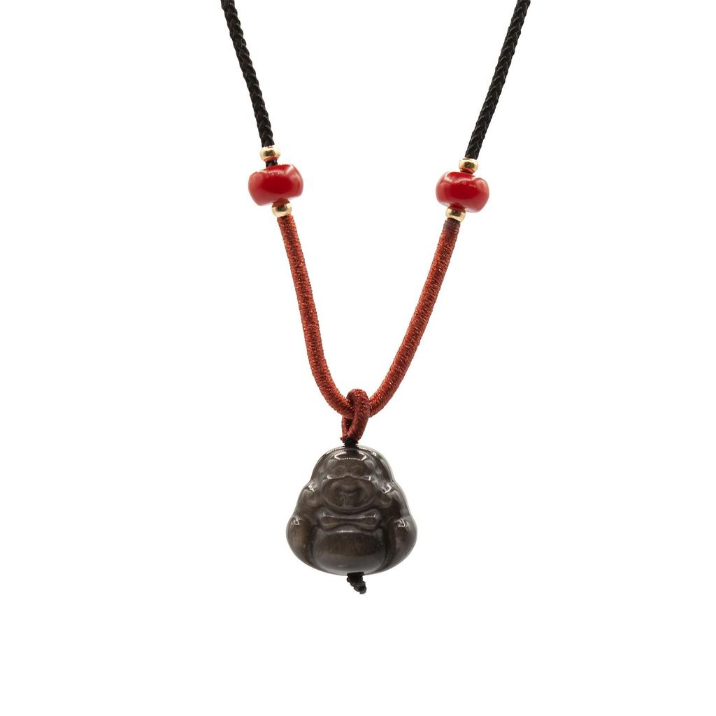 Cool Gemstone Pendants – Sliver Obsidian Buddha