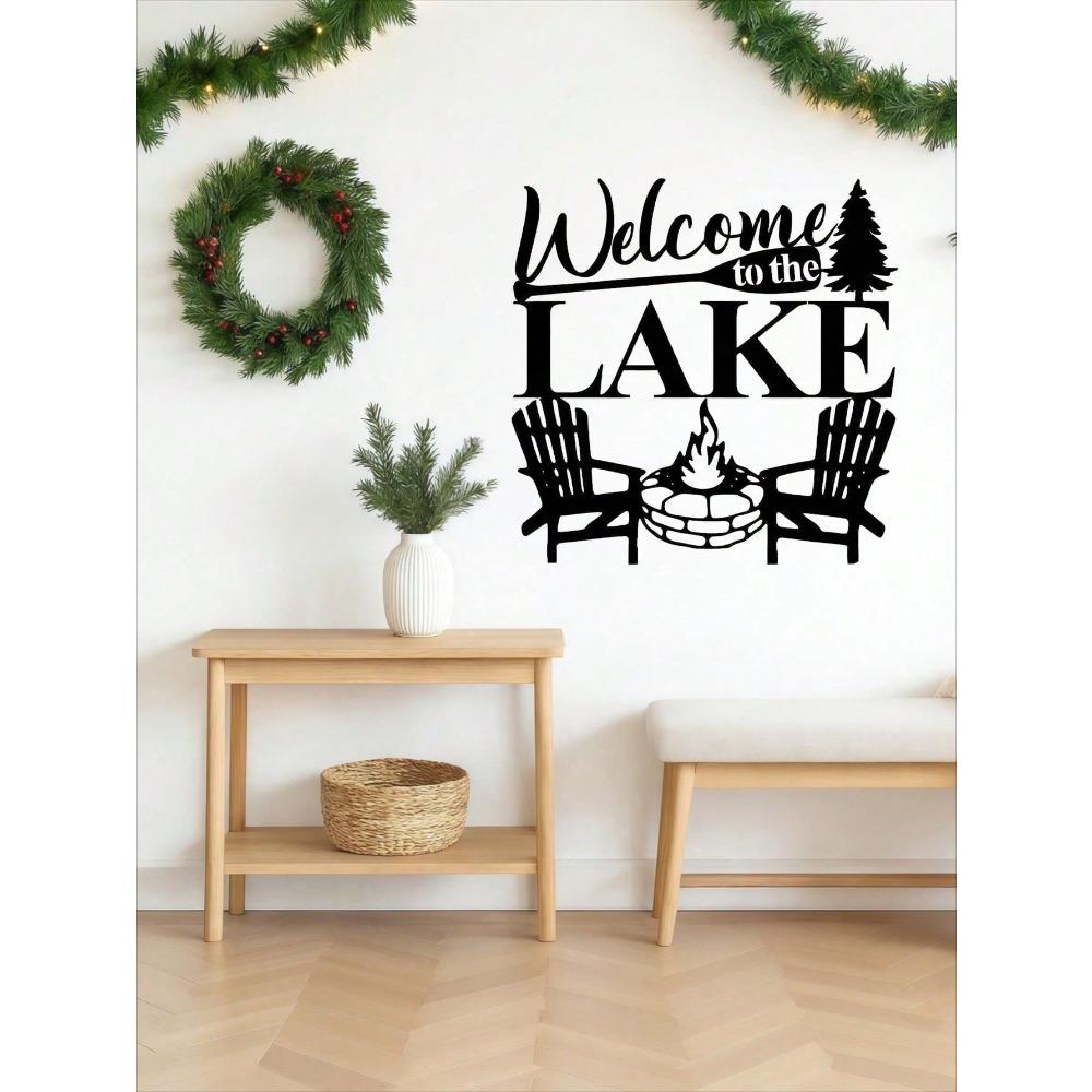 Lake Abstract Metal Wall Art Halloween Christmas Decor Waterproof Rustproof Modern Home Office Gift