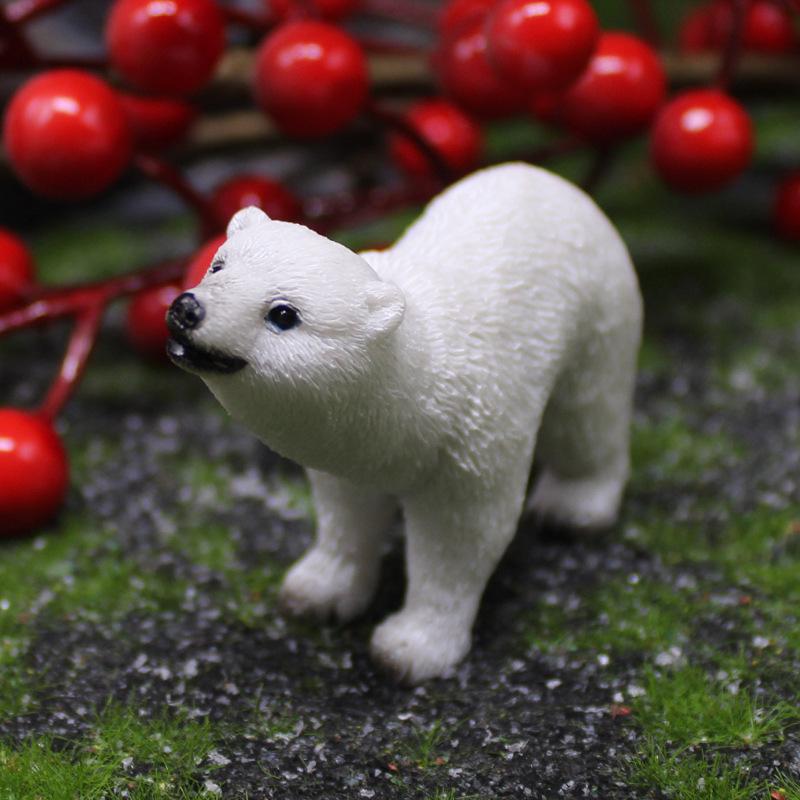 Cute Polar Bear Resin Ornaments for Garden and Succulent Decor