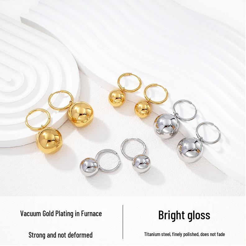 European 18K Gold-Plated Titanium Steel Geometric Earrings - Versatile Luxury Drop Earrings for Women
