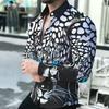 Vintage Leopard Print Shirt for Men Loose-Fitting Long Sleeve Fashionwear Summer Top