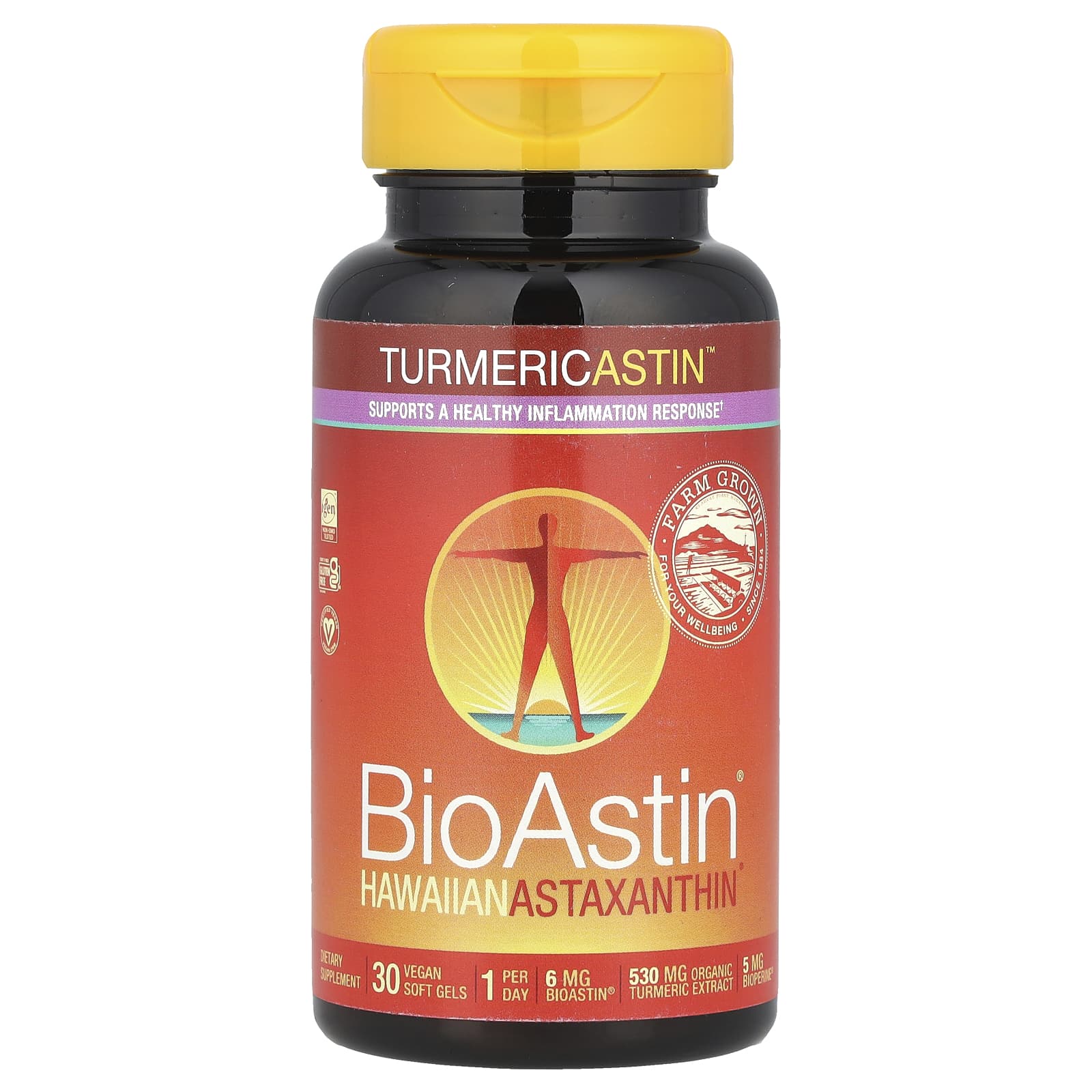 

Turmericastin™, Bioastin® Hawaiian Astaxanthin®, Vegan Softgels 30