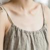 Johnature Women Vintage Ramie Cotton Spaghetti Strap Dress Summer Female Solid Color Sleeveless Dresses