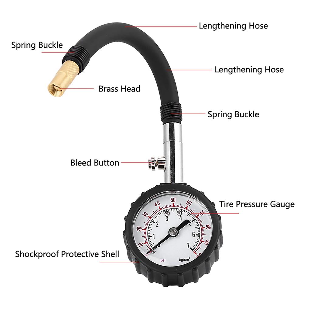 Air Gauge Tire Pressure Gauge Pressure Gauge Pressure Gauge Pressure Gauge Pressure Range 0-7kg