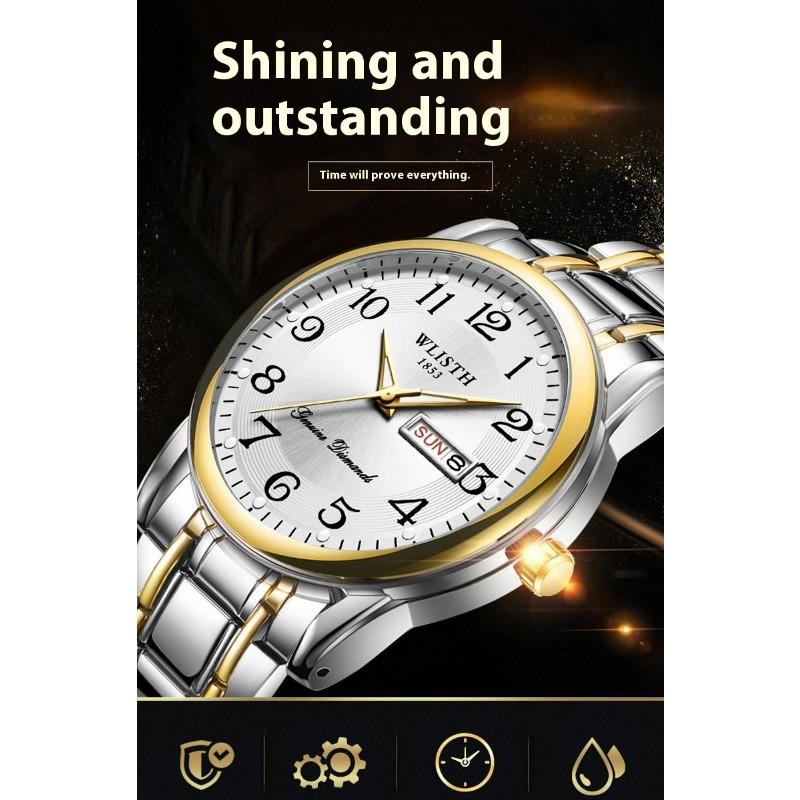 Top Brand Fashion Men's Watch Double Calendar Luminous Waterproof Quartz Digital Wrist Watch