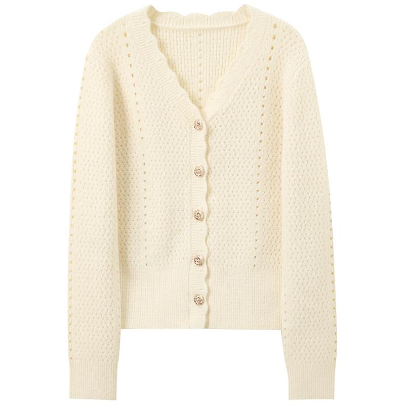 

Sancai 2026 Spring V-Neck Hollow Knit Cardigan L 165/88A