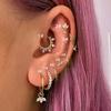 1PC Zircon Crown Tragus Helix Piercing Earrings For Women Stainless Steel Labret Stud Earings Cartilage Ear Body Jewelry Gifts
