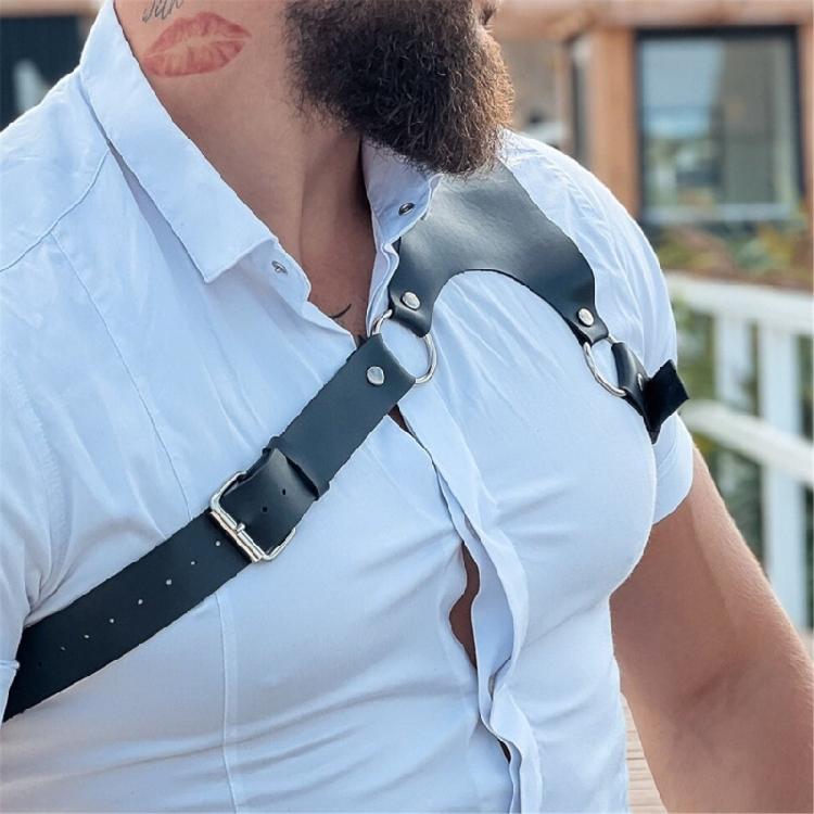 Herren Körper Brustgurt Gürtel Punk Gothic PU Leder Schulterkäfig Gürtelriemen