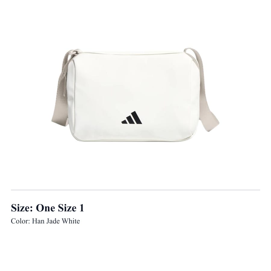 Adidas Sportswear Polyurethane, Synthetic Leather Crossbody Bags Unisex Sweat Jade White KT6073