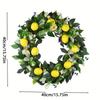 Spring Wreath for Front Door, Window, Wedding Party, Indoor and Outdoor Decorations, Artificial Flower Wreath with Lemon
