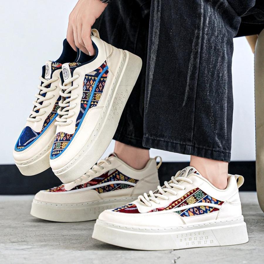 2025 Spring New Trendy Fashion Versatile Retro Thick Bottom Comfortable Flat Flat Casual Men's Shoes Tekkies for Men Mens Shoes