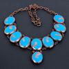 Turquoise Copper Electroformed Necklace, With Adjustable Chain, Handmade Gemstone Jewelry Necklace For Memorial Day