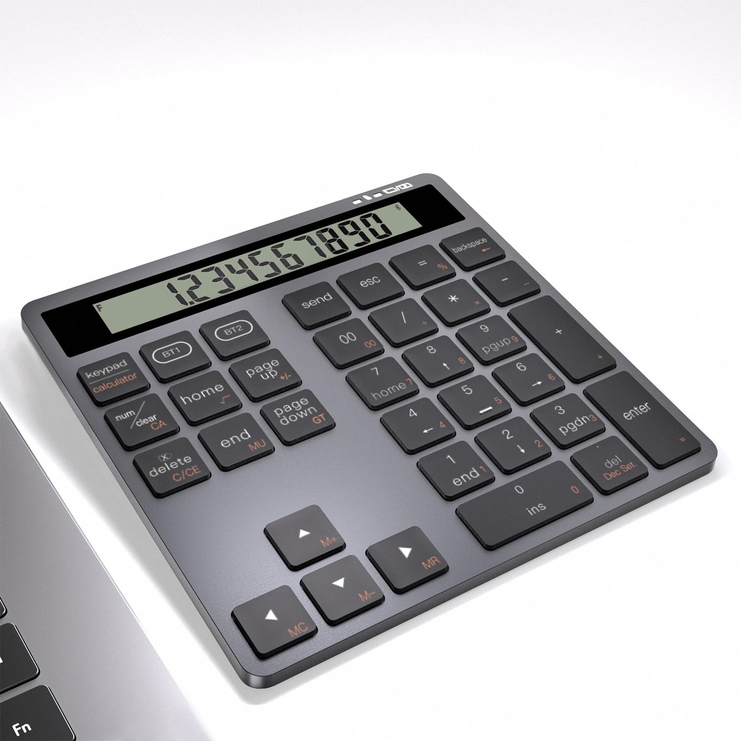 

2-in-1 Bluetooth Wireless Calculator Keypad, 2-Device Simultaneous Connection, Type-C Charging, 34 Keys, Mac Keypad, Pantograph Type, Ultra-Thin,