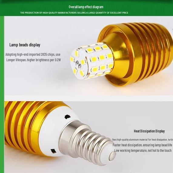 Gypsophila LED Candle Bulb E14 Screw, 5W/7W/9W, Crystal Chandelier Bubble Lamp, Energy Saving