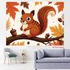 2D flat design 1 piece autumn squirrel pattern suitable for party background