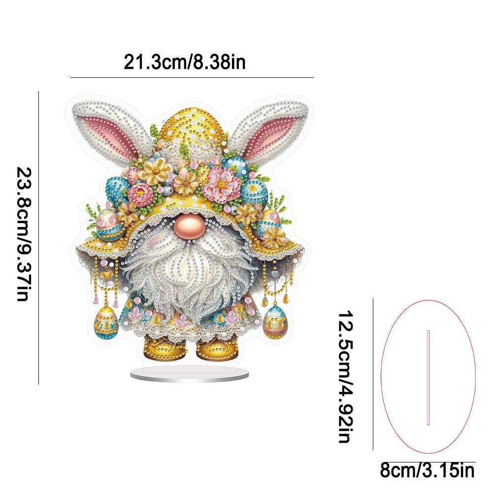 5D DIY Diamond Painting Desktop Ornaments Kits Easter Special Shaped Diamond Painting Desktop Decoration for Home Office Desktop
