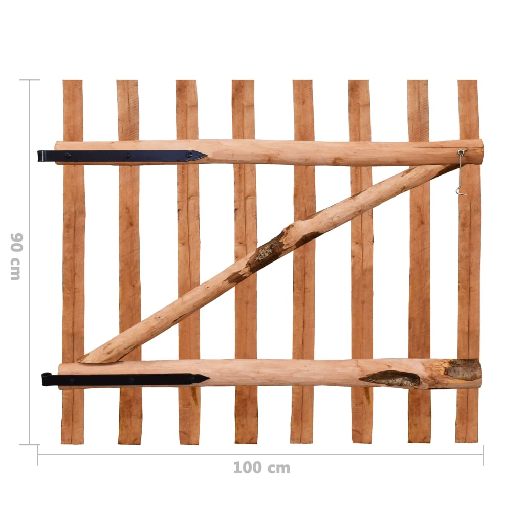 Vidaxl Wooden Gate, Hazel, Impregnated, 100X90 Cm