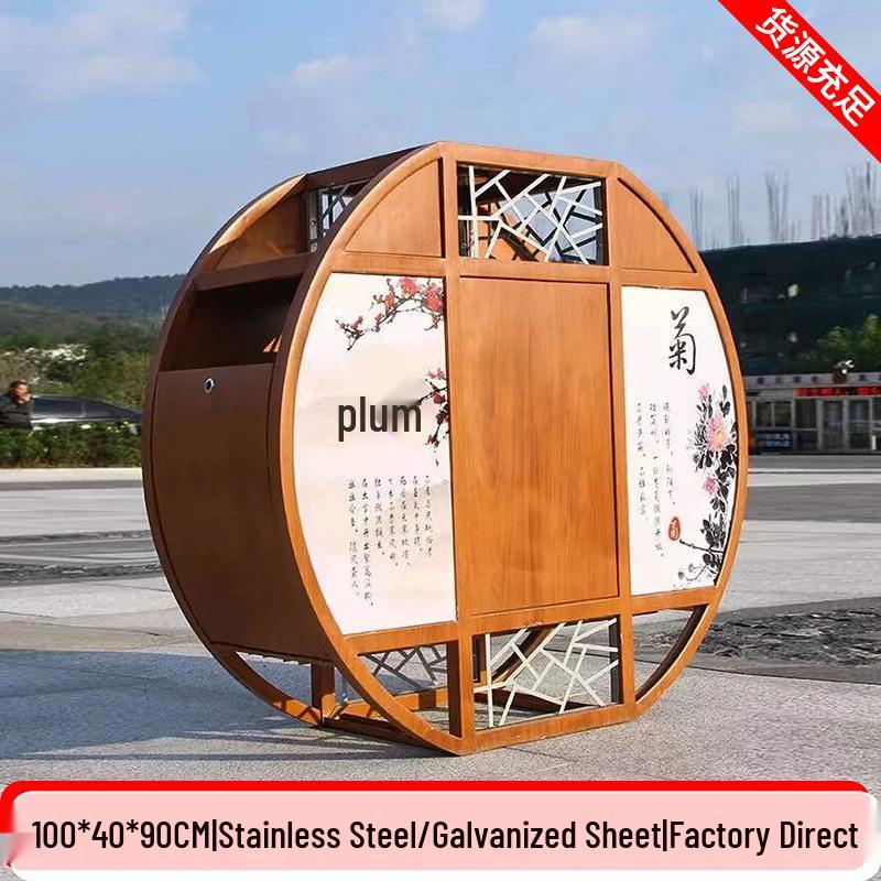 High-End Stainless Steel Outdoor Trash Can for Villas and Communities