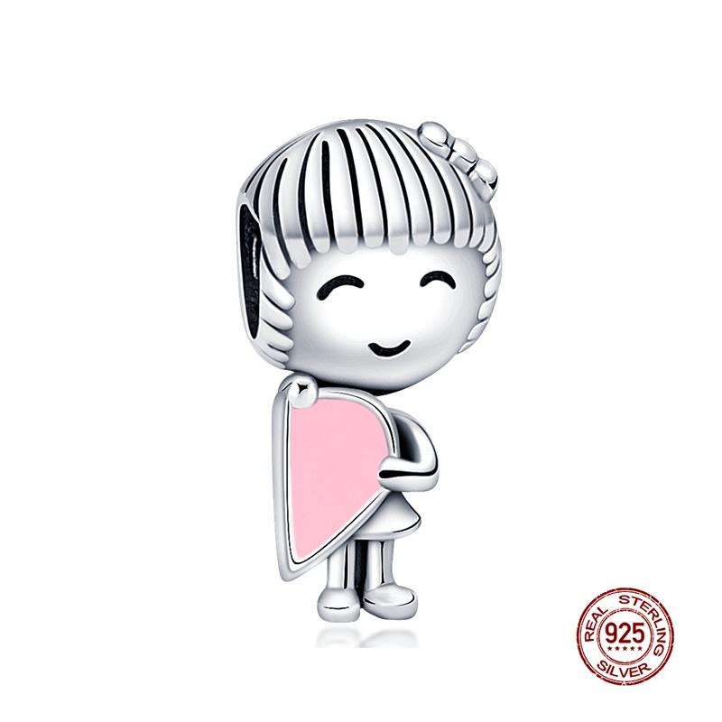 Original Charms Copper Love Combination Boy And Girl Charms Beads Fit 3Mm Original Bracelet Women Diy Jewelry Gifts