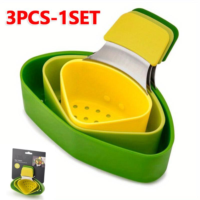 

Силиконовая пароварка для продуктов 3 шт. - Набор Корзина для овощей и фруктов Пароварка Посуда Кухонные принадлежности