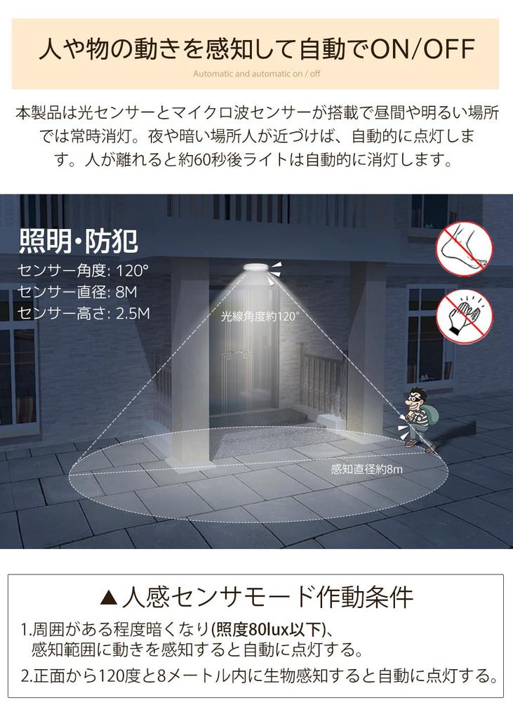 POOPEE LED Sensor Light, Small, with Motion Sensor, Ceiling Light, Suitable for 4 Tatami Mats, Entrance, Hallway, etc., 10W Power Consumption