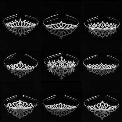 Bridal Wedding Crown Children'S Headgear Hair Accessories Rhinestone Alloy Birthday Crown E-Commerce Temu