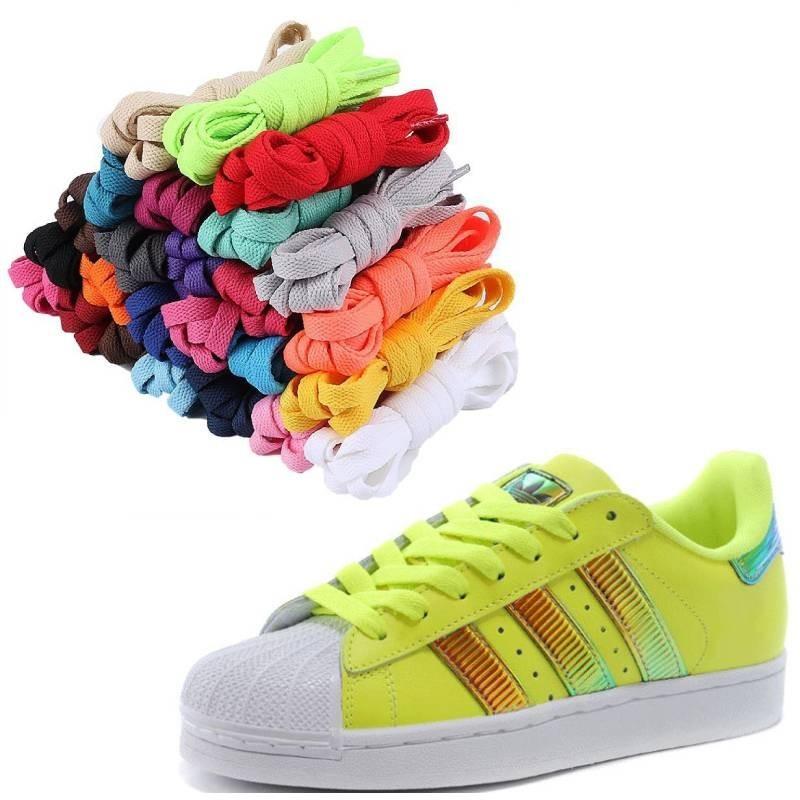 Terylene Cotton Shoelace Colorful Flat Shape Sports Casual Shoes Simple Fashion