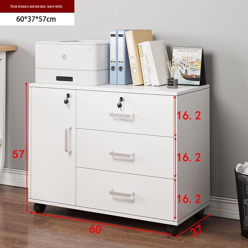Office Mobile Filing Cabinet with Lock, Wheels, and Drawers