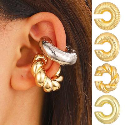 Women's European & American Style Thick Cylindrical Ear Cuff Earrings