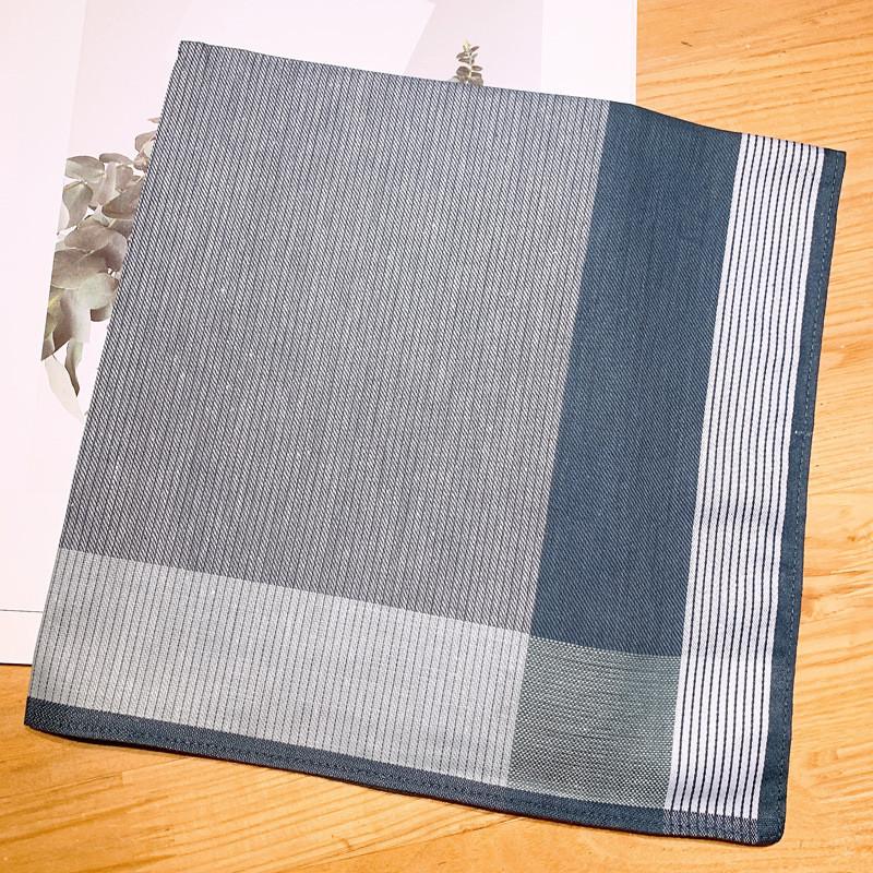 3Pcs 43x43cm Square 100% Cotton Sweat-absorbing Striped Men Pocket Wedding Party Business Chest Towel Handkerchiefs