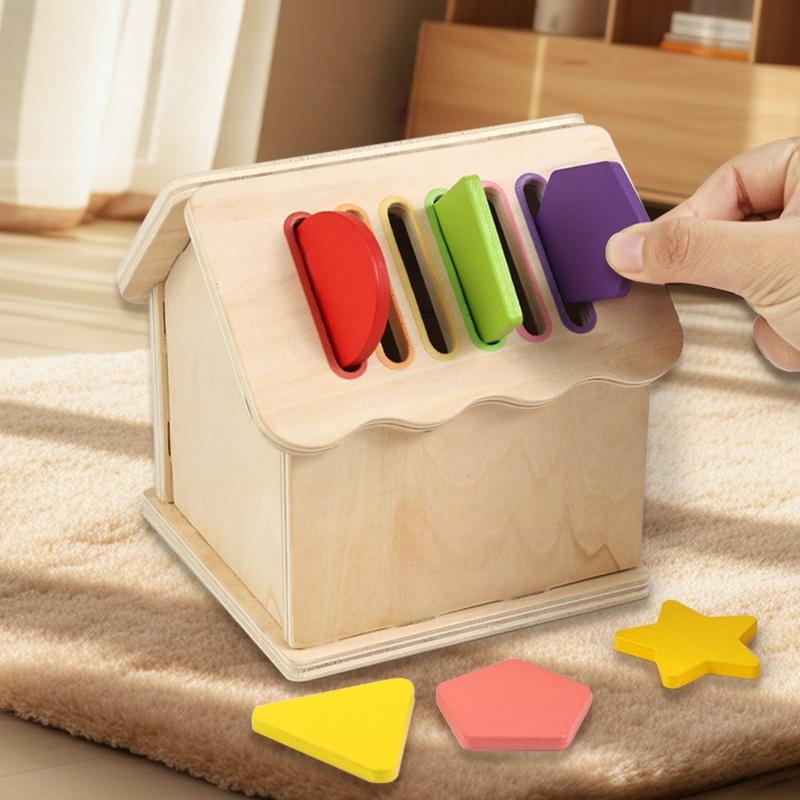 Holz Montessori Spielzeug FarbSortierbox Frühe Schubladenbox Busy Board Zuordnungsspiel Feinmotorik Kognitives Lernspielzeug