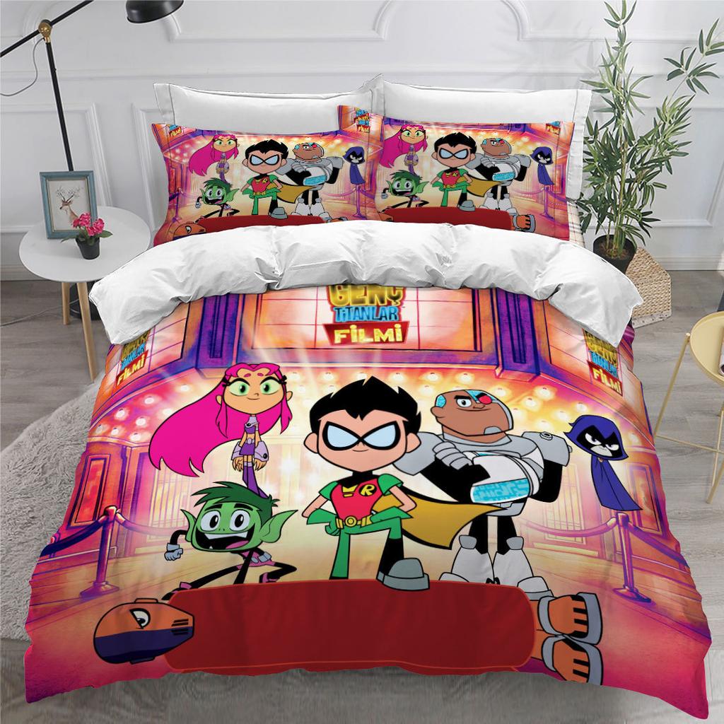 Animation 3D Digital Printing Three-Piece Home Textile Diy Quilt Cover Bed Pillowcase